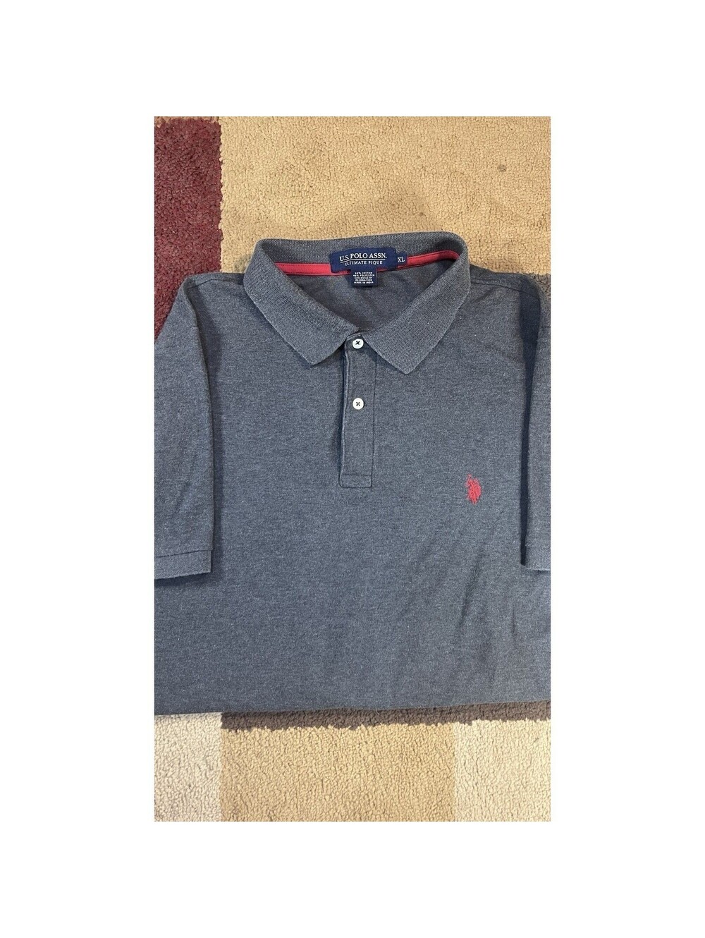 US Polo Assn Ultimate Pique Polo XL Gray Heather Casual Golf Preppy Classic